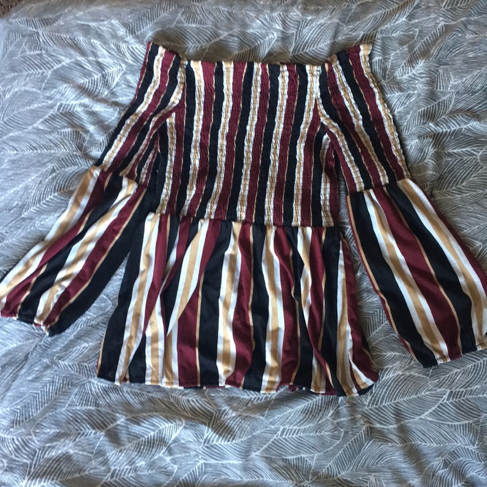 Off the shoulder stripe top